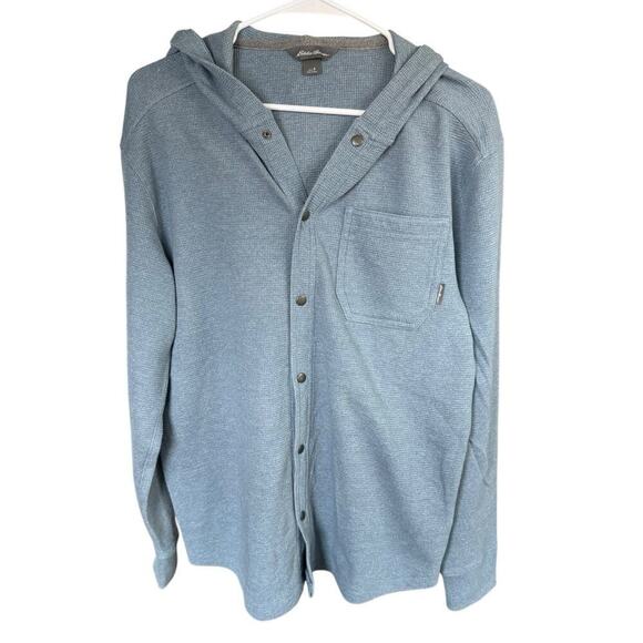 Eddie Bauer Eddies Favorite Thermal Snap Front Hoodie Mens Small Outdoors Hiking - Picture 1 of 8